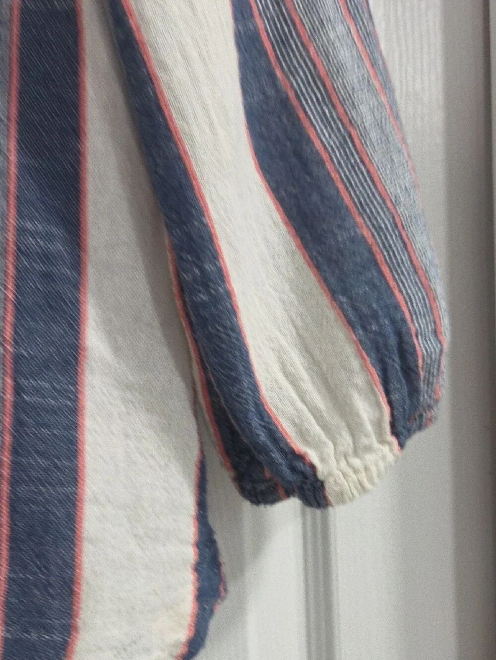 Anthropologie Blue, White & Red Striped Button-Front Top - Cloth & Stone